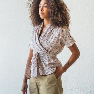 Caron Callahan Julien Floral Wrap Top